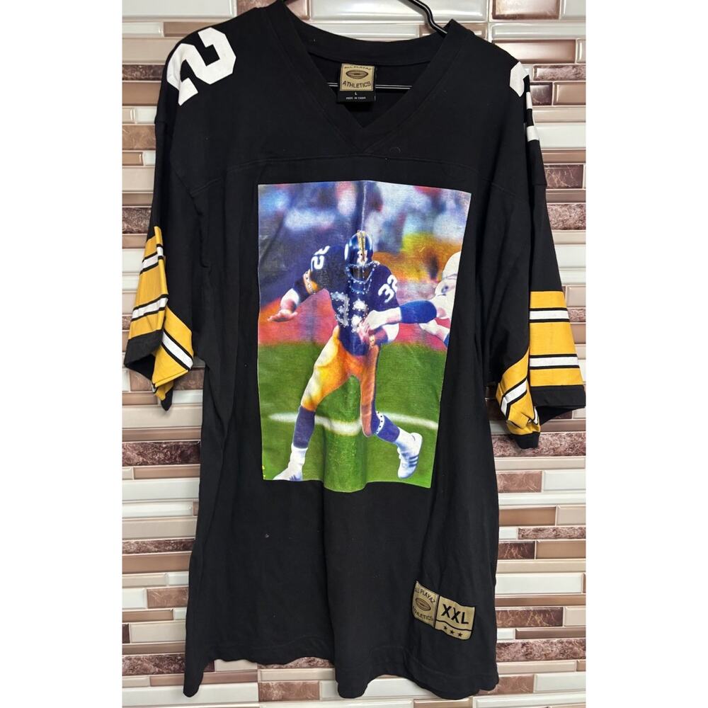 All Playaz Athletics Short Sleeve T-Shirt Franco Harris #32 Size XXLarge